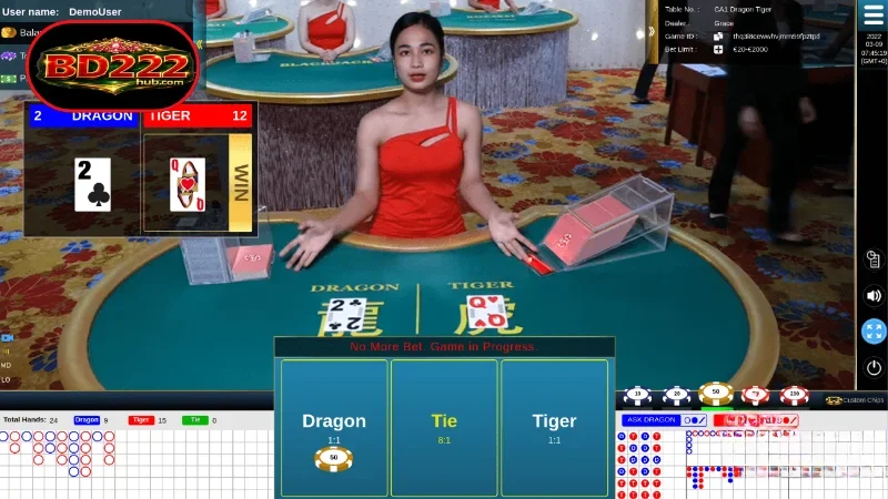 Basic gameplay of Dragon Tiger at BD222