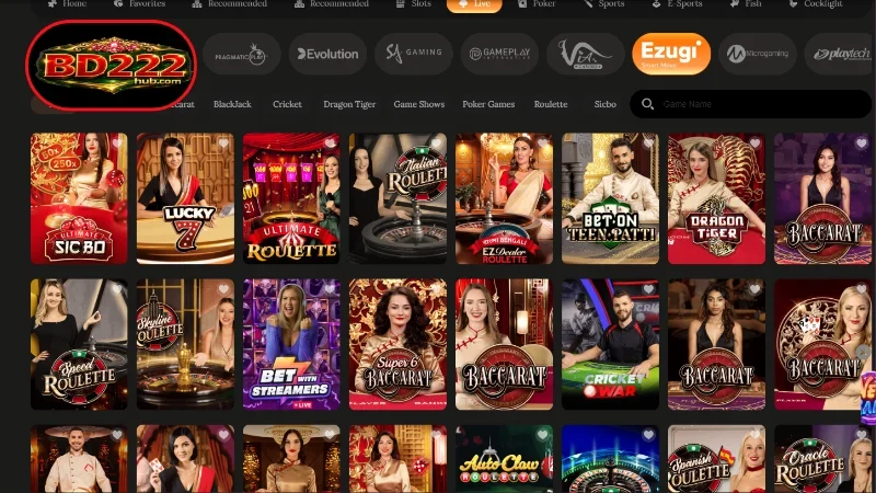 Top International Providers Supporting BD222 Live Casino
